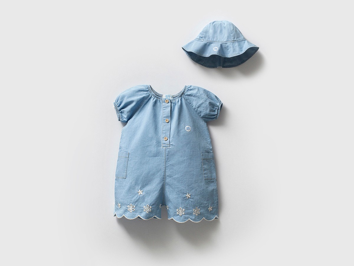 Anastasia Denim Şapkalı Kız Bebek Tulum