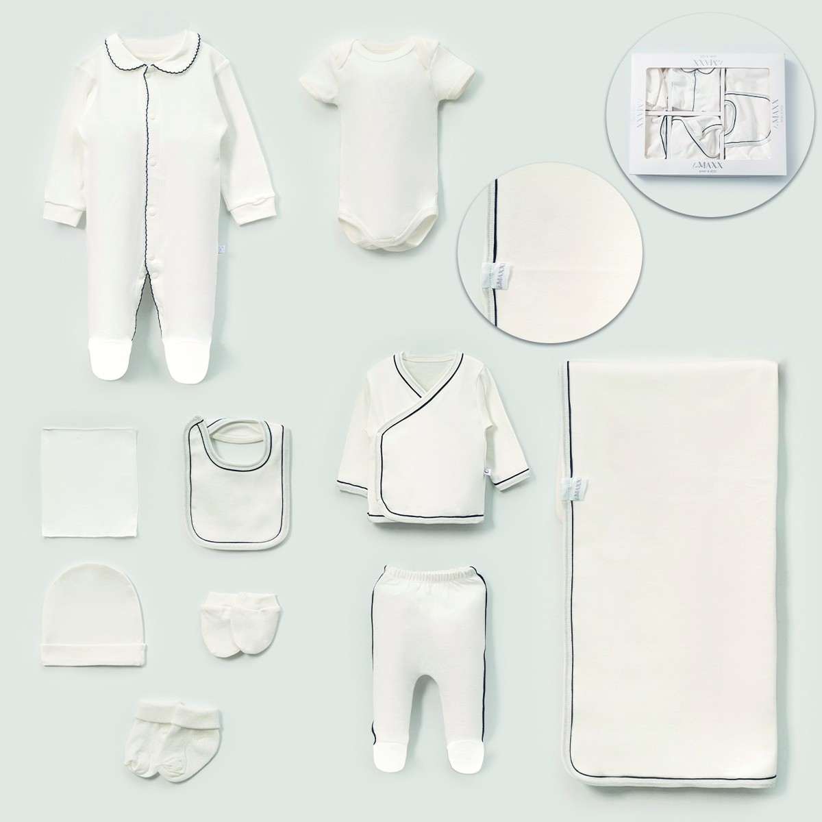 Kız Bebek 10lu Hastane Çıkışı Kutulu Zıbın Set