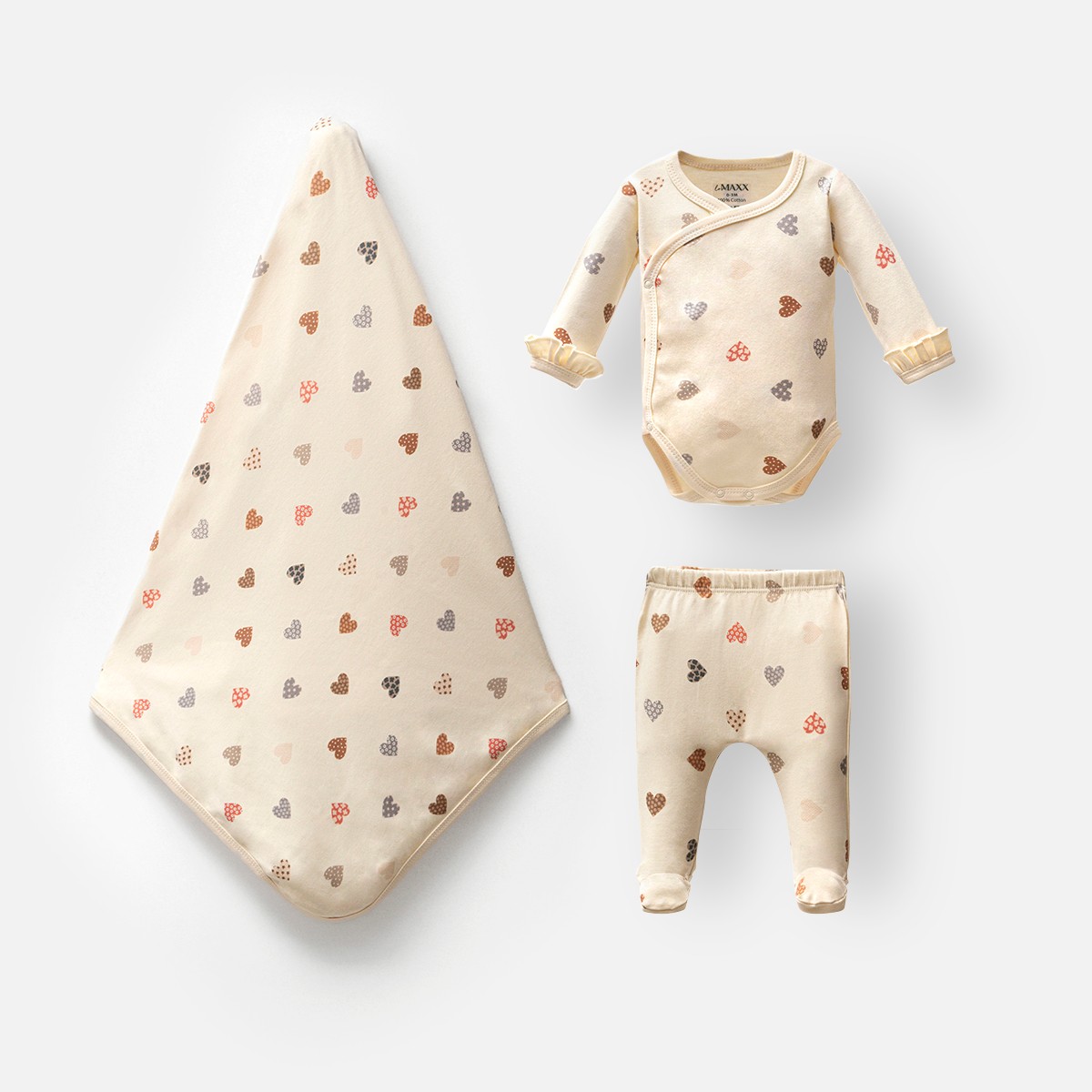 Little Heart Kız Bebek Battaniyeli Badili 3lü Takım Set