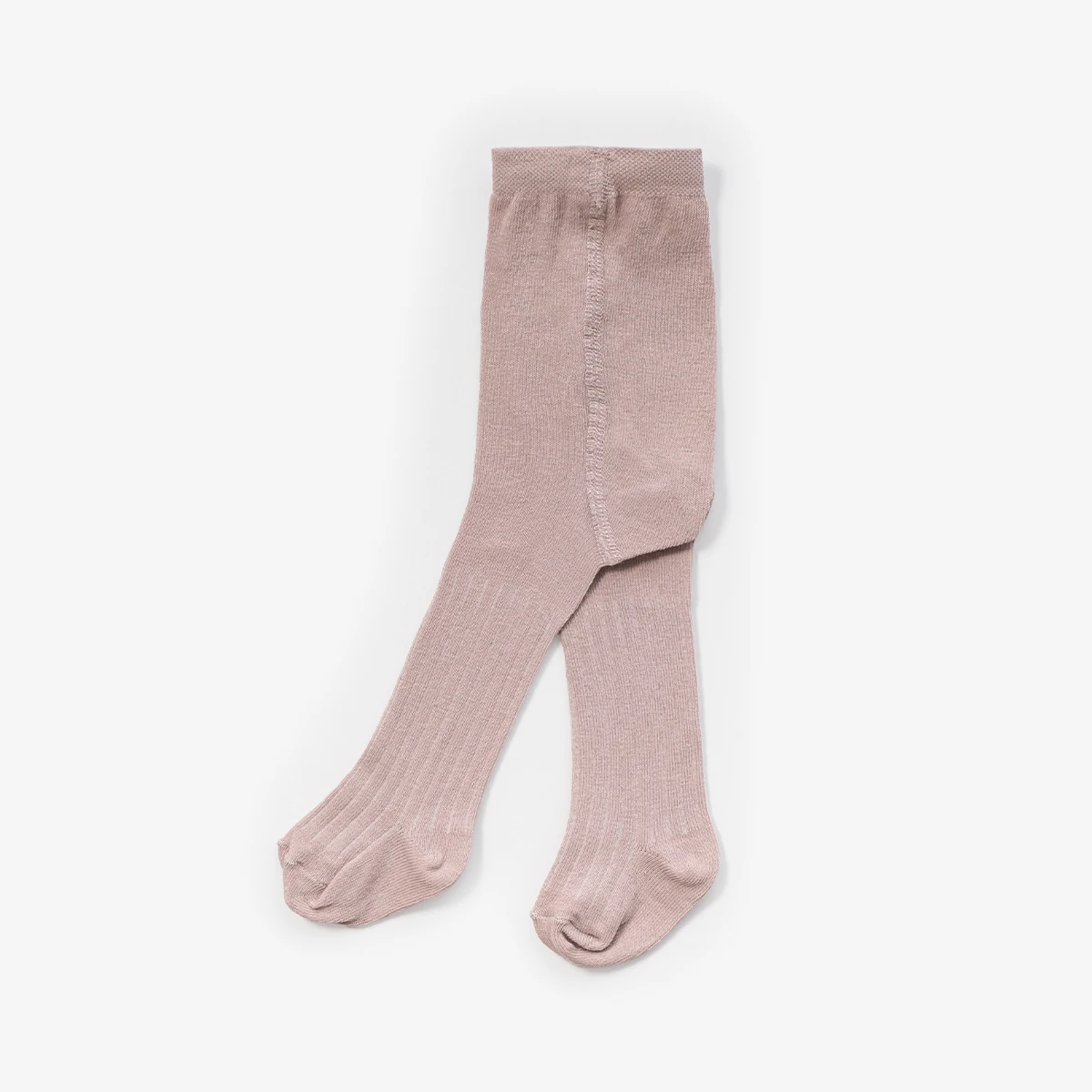 Kız Bebek Çizgili  6-12 Ay Külotlu Çorap - Gül Kurusu