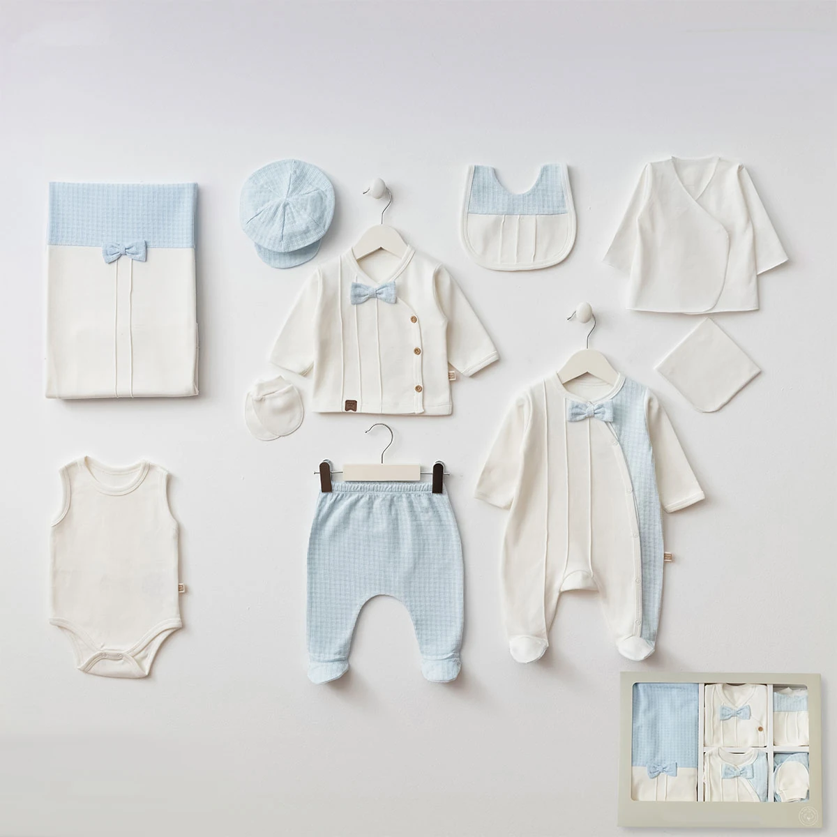 Cool Boy Pamuklu Nervüllü Papyonlu 10'lu Hastane Çıkış Seti