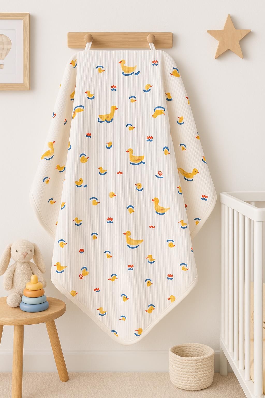 Sweet Duck Pamuklu Ördek Desenli 80*90cm Unisex Penye Battaniye