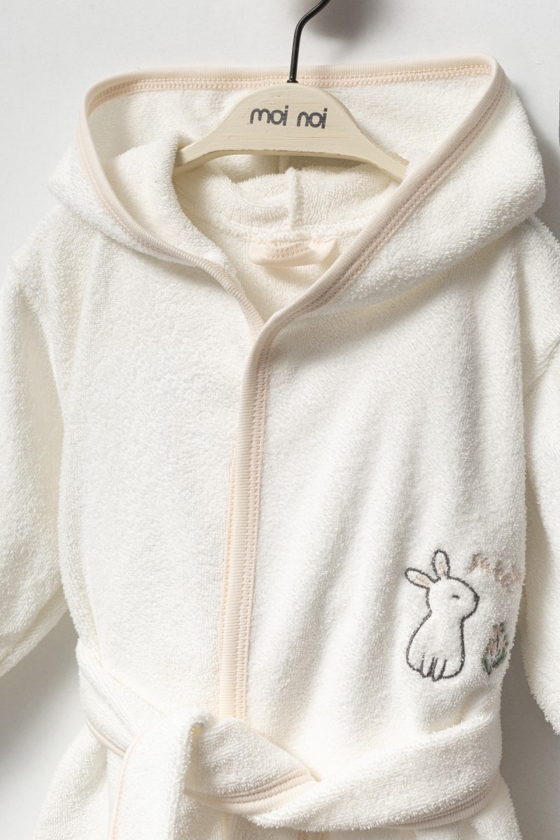 Mini Rabbit Pamuklu 0-12 Ay Havlu ve Bornoz Seti
