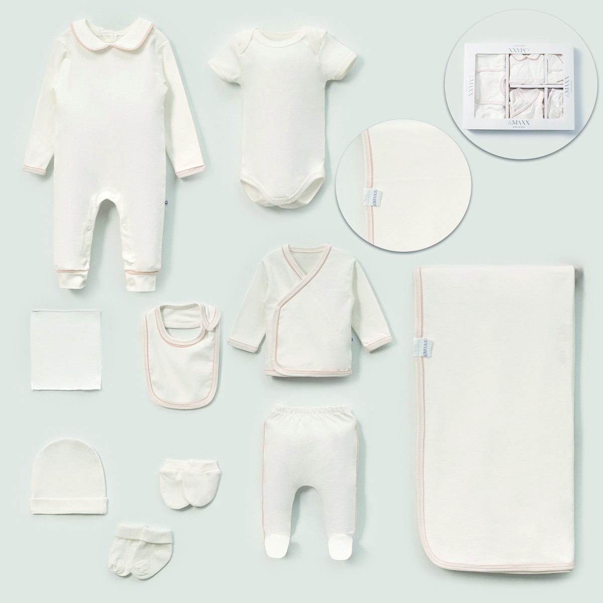 Unisex Bebek 10lu Hastane Çıkışı Zıbın Set