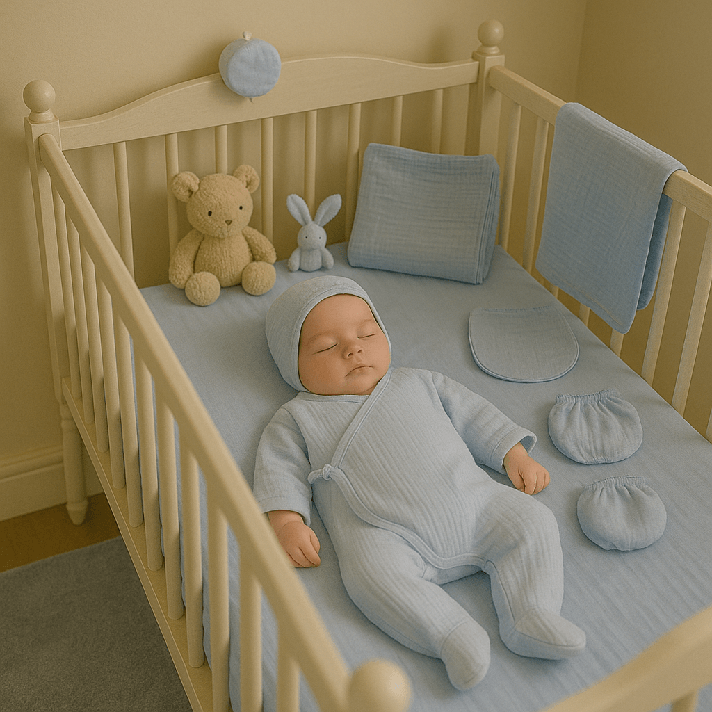 Thea Bebek Müslin 10lu Hastane Çıkışı Zıbın Set - Mavi