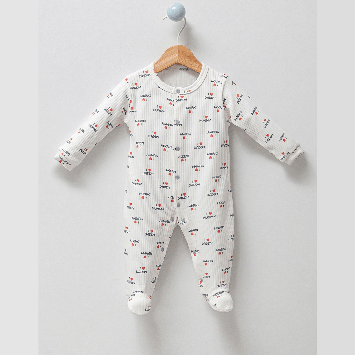 Mom Dad Pamuklu Kız Erkek Bebek Tulumu