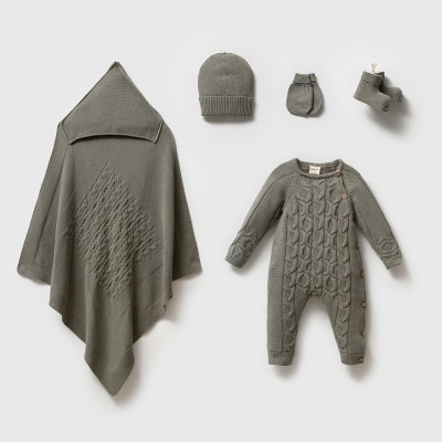 Rhett Unisex 0-3 Ay Yenidoğan GOTS Organik Sertifikalı 5li Kutulu Hastane Çıkışı Zıbın Set - Yeşil