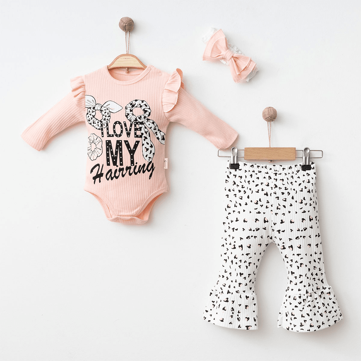Helda Pamuklu İspanyol Pantolon ve Body Kız Bebek Set