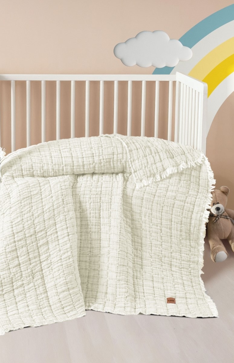 Kanz Unisex Premium Kapitone 115*125 cm Bebek ve Çocuk Light Yorgan  - Krem