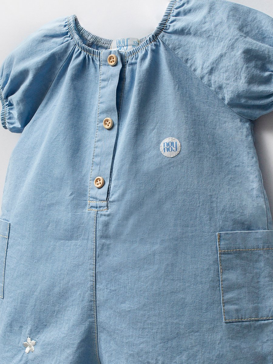 Anastasia Denim Şapkalı Kız Bebek Tulum