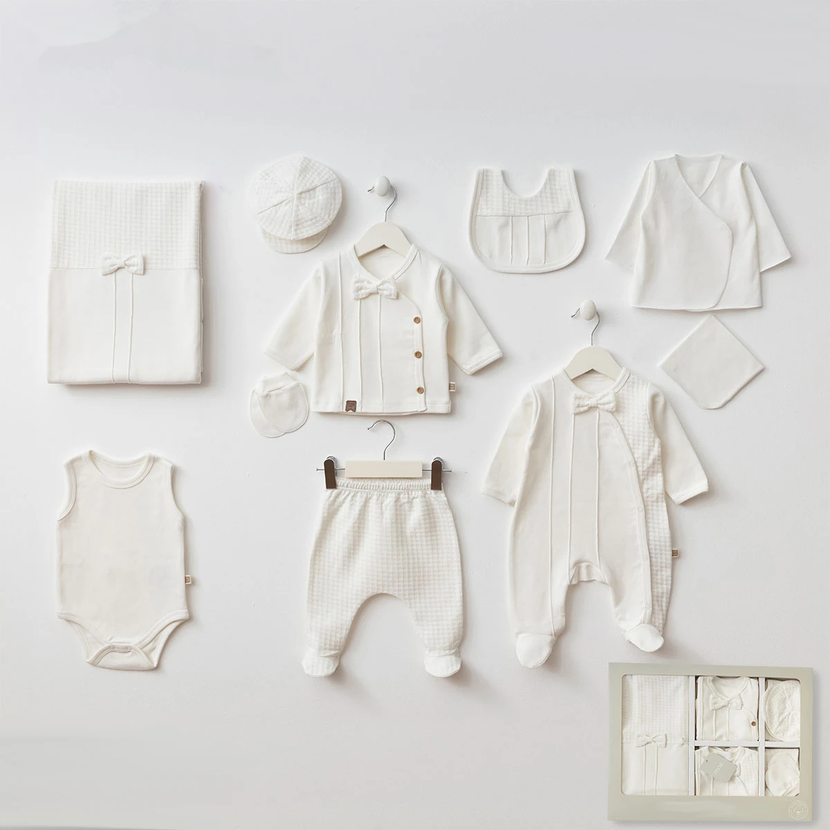 Cool Boy Pamuklu Nervüllü Papyonlu 10'lu Hastane Çıkış Seti