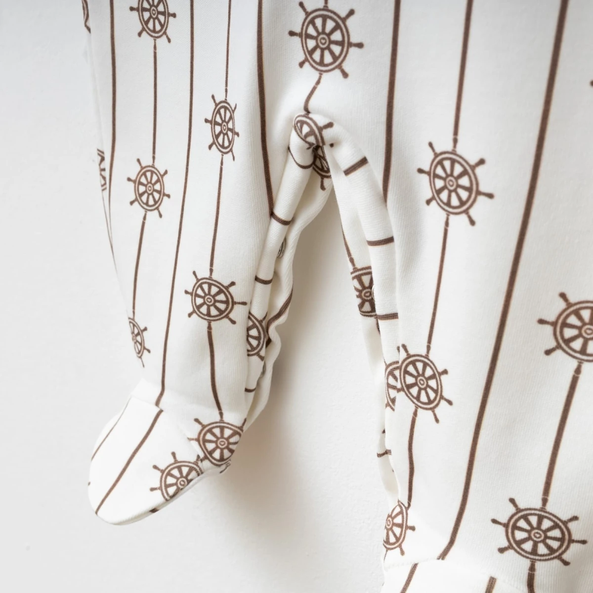 Rudder Erkek Bebek Dümen Desenli 0-3 / 3-6 Ay Yaka Detaylı Tulum