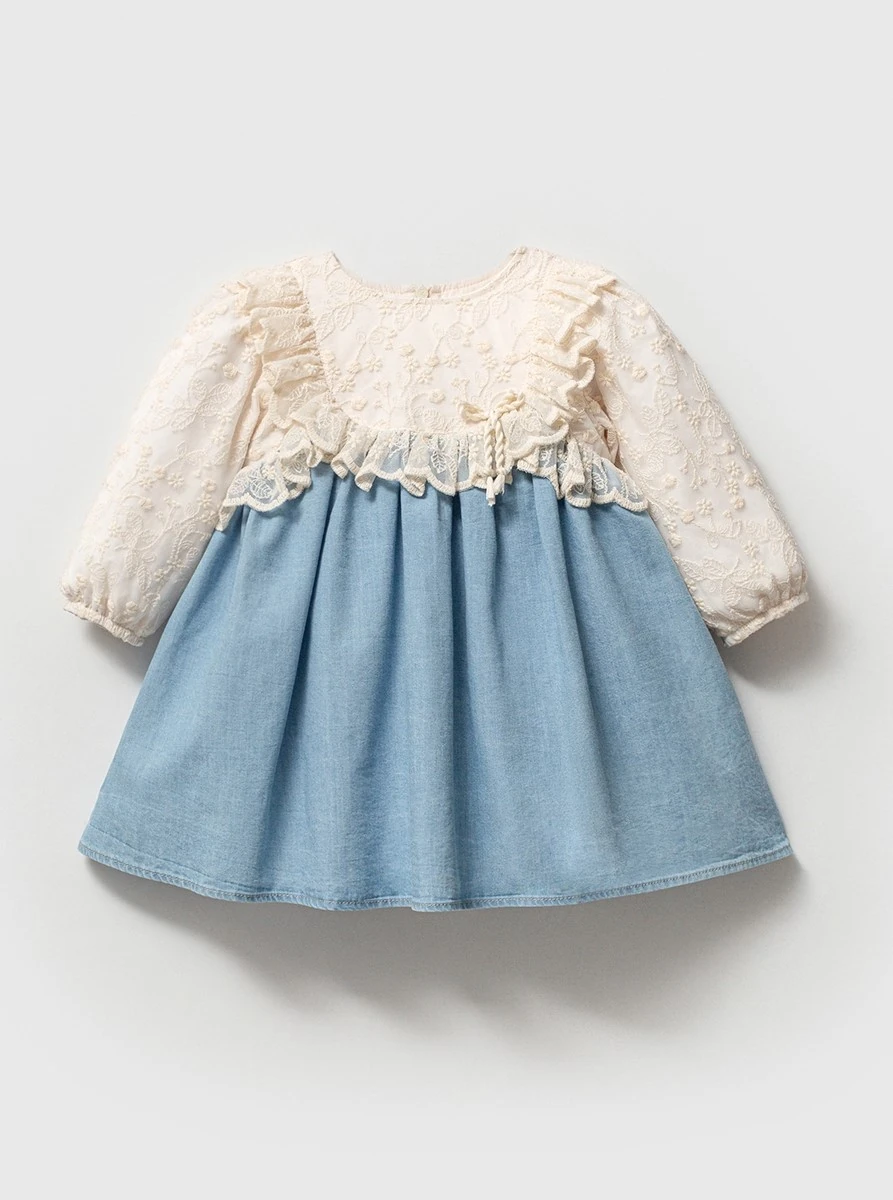 Julia Kot ve Dantel Kumaş Kız Bebek Tasarım Elbise