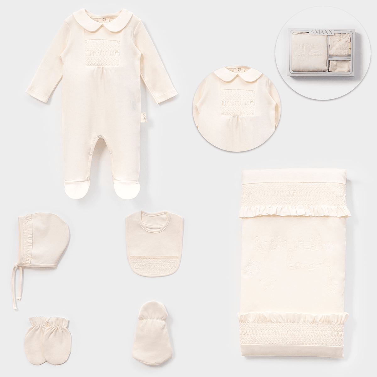 Born To Be Loved Kız Bebek 0-3 Ay 6lı Hastane Çıkışı Kutulu Set - Somon