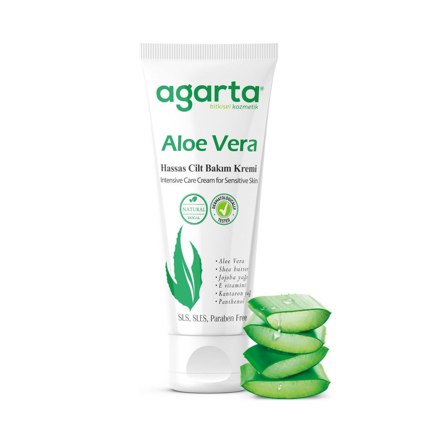 Doğal Aloe Vera Nemlendirici Cilt Kremi 75 ml