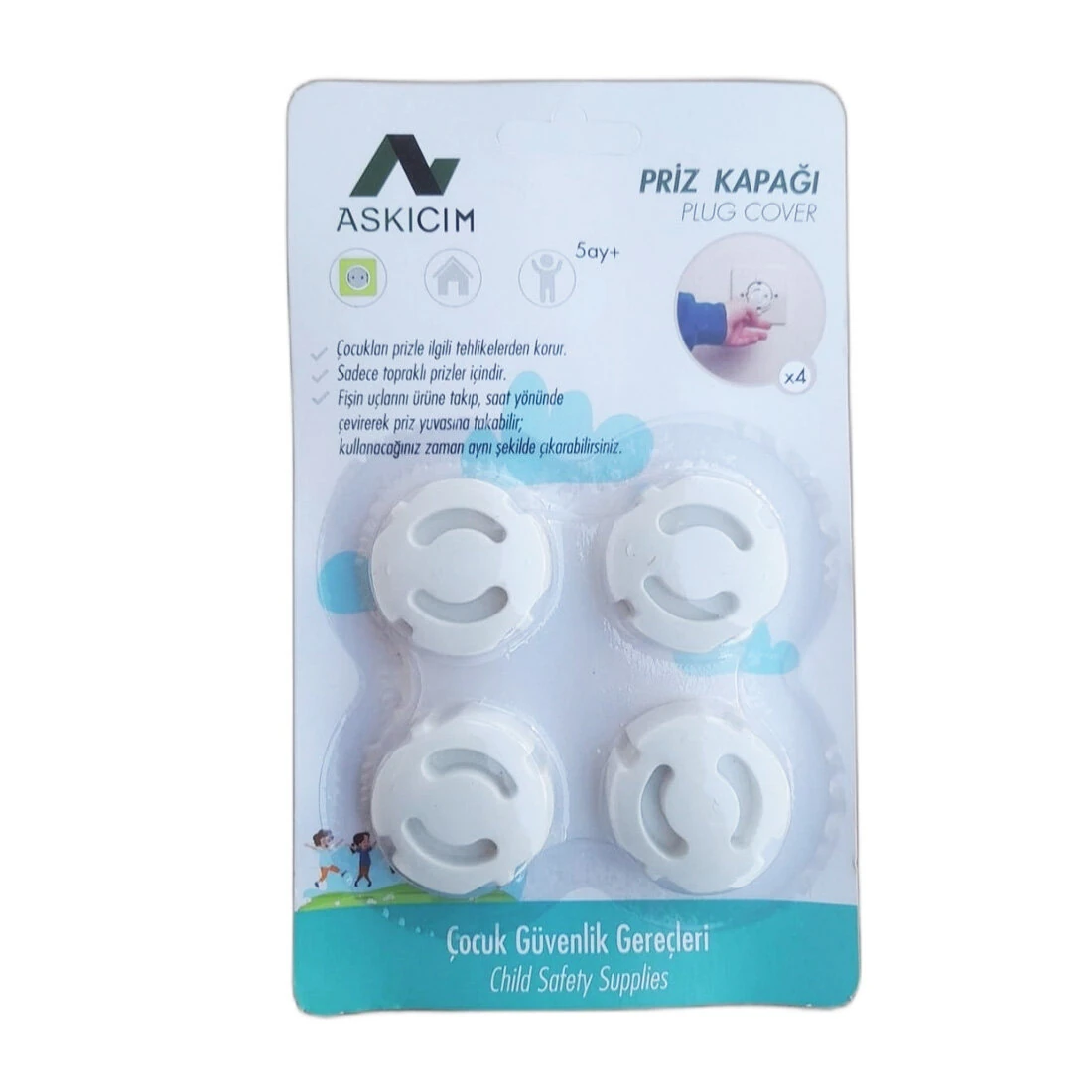 Askıcım Çocuk Priz Kapağı 4'lü