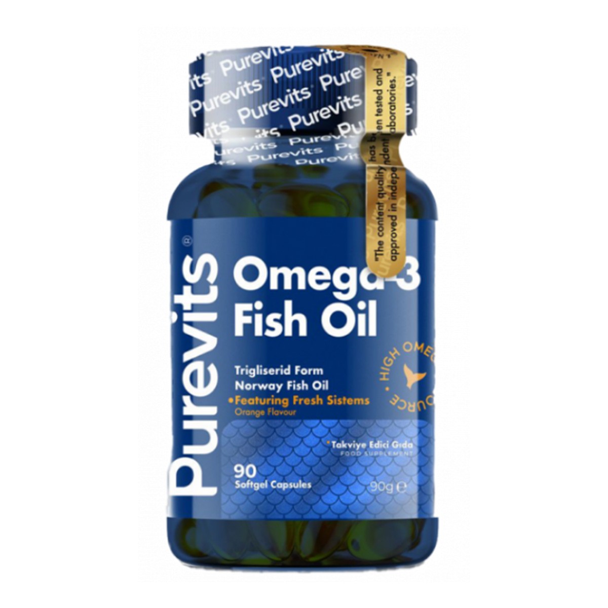 Omega-3 Yüksek Oran Epa Dha 1000 Mg - Balık Yağı - 90 Adet Soft Jel Purevits Advanced