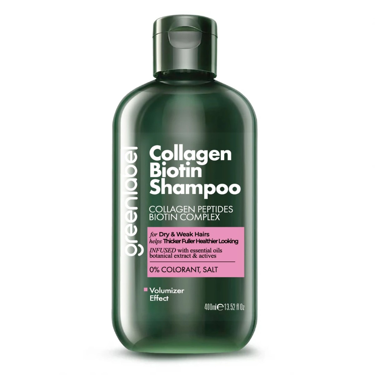 Kolajen Ve Biotin Parabensiz Tuzsuz Hacim Verici Şampuan 400ml Greenlabel
