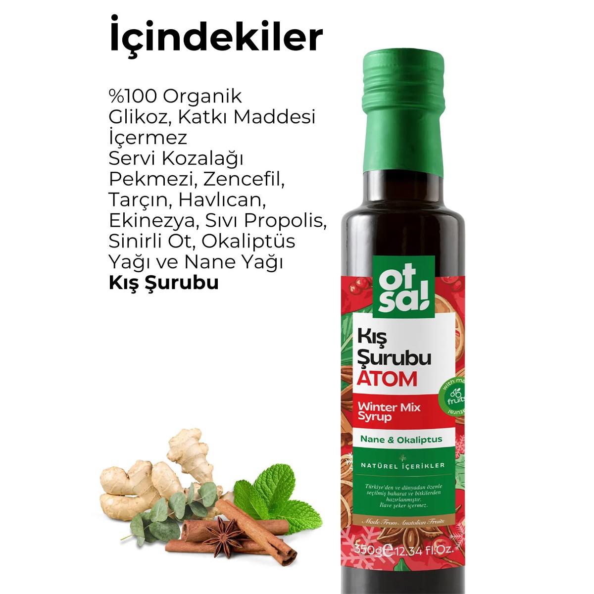Atom Kış Şurubu Doğal Karışım 350gr Otsa