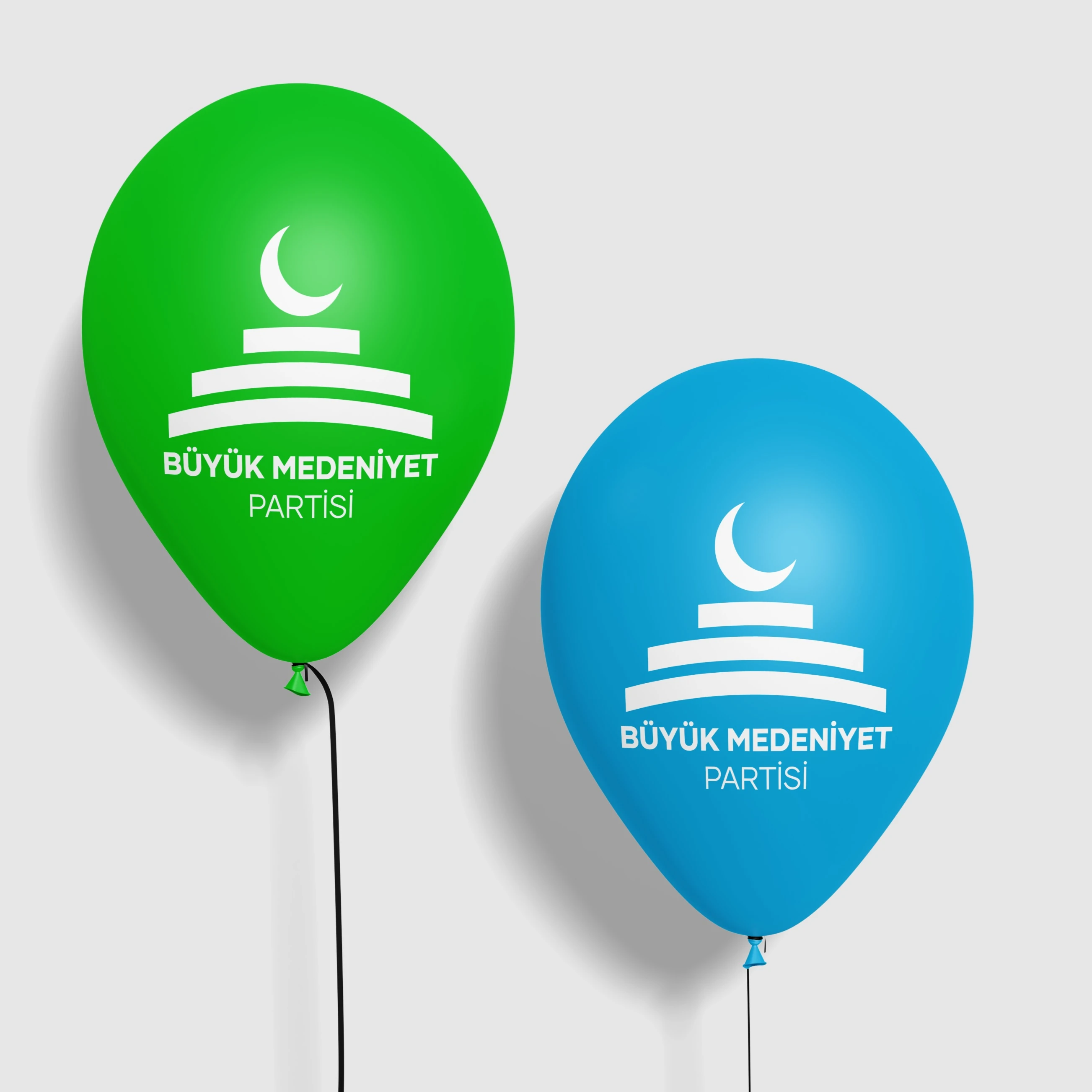 Logo Baskılı Balon Büyük Medeniyet Partisi (10 Adet)