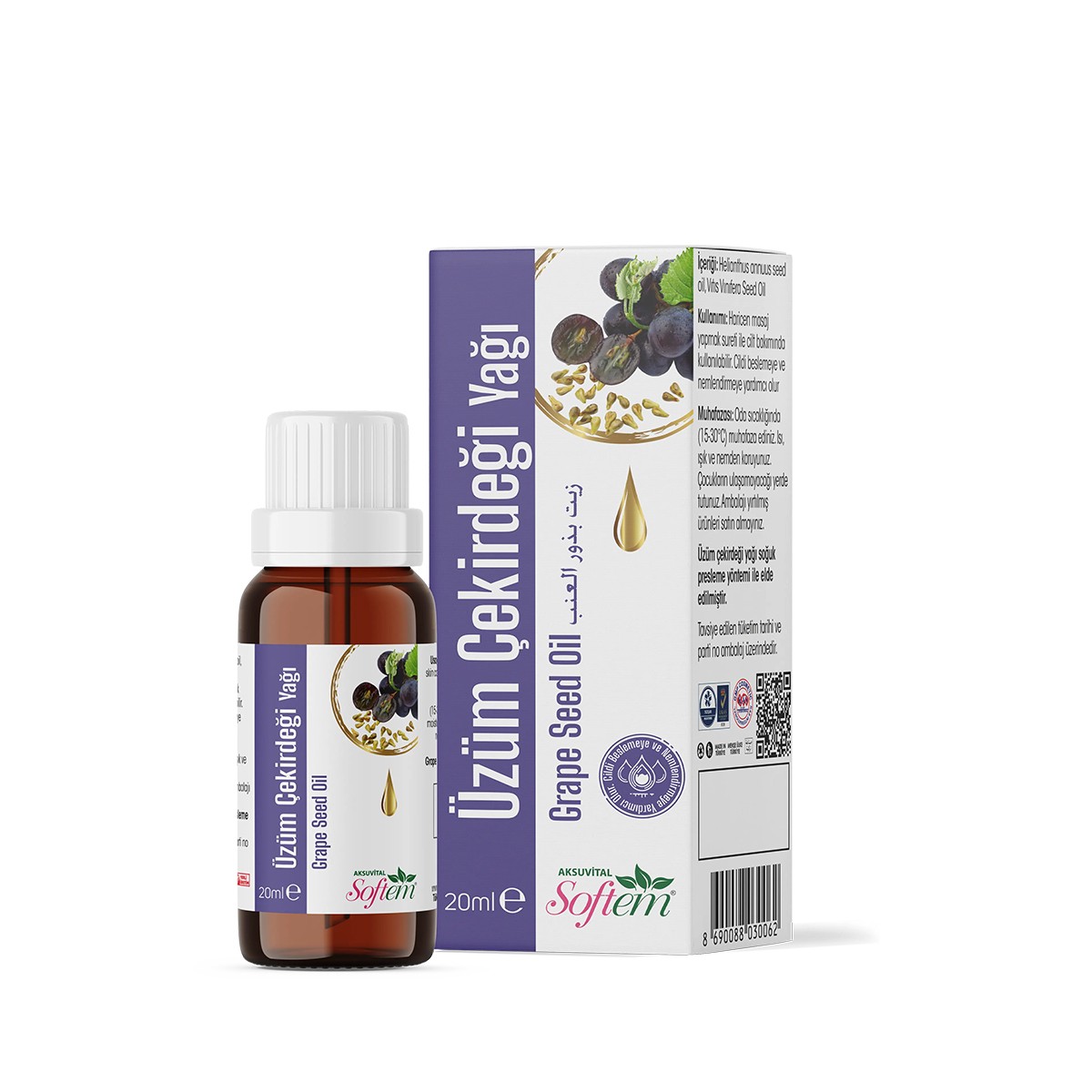 Üzüm Çekirdeği Yağı 20ml Softem