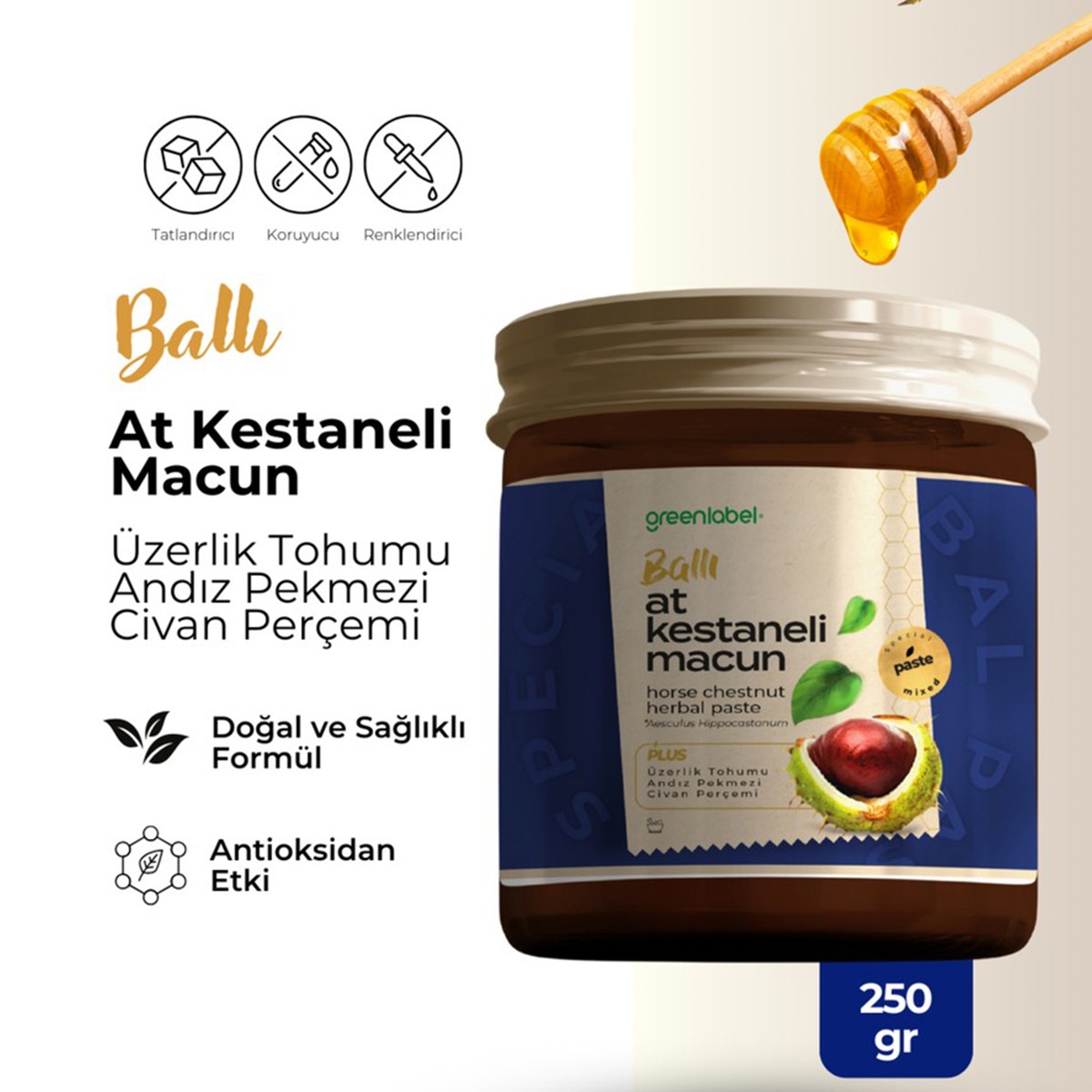 At Kestanesi Ekstraktlı Macun 250gr Greenlabel