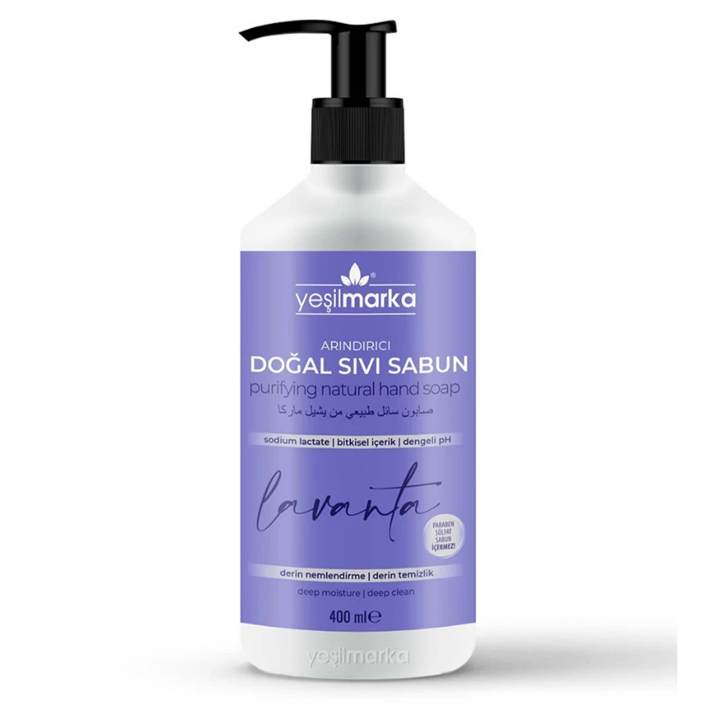 Doğal Sıvı Sabun Lavanta 400ml Yeşil Marka
