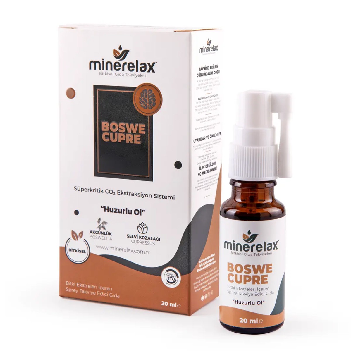 Boswe Cupre Bitki Ekstreleri İçeren Sprey Takviye Edici Gıda 20ml