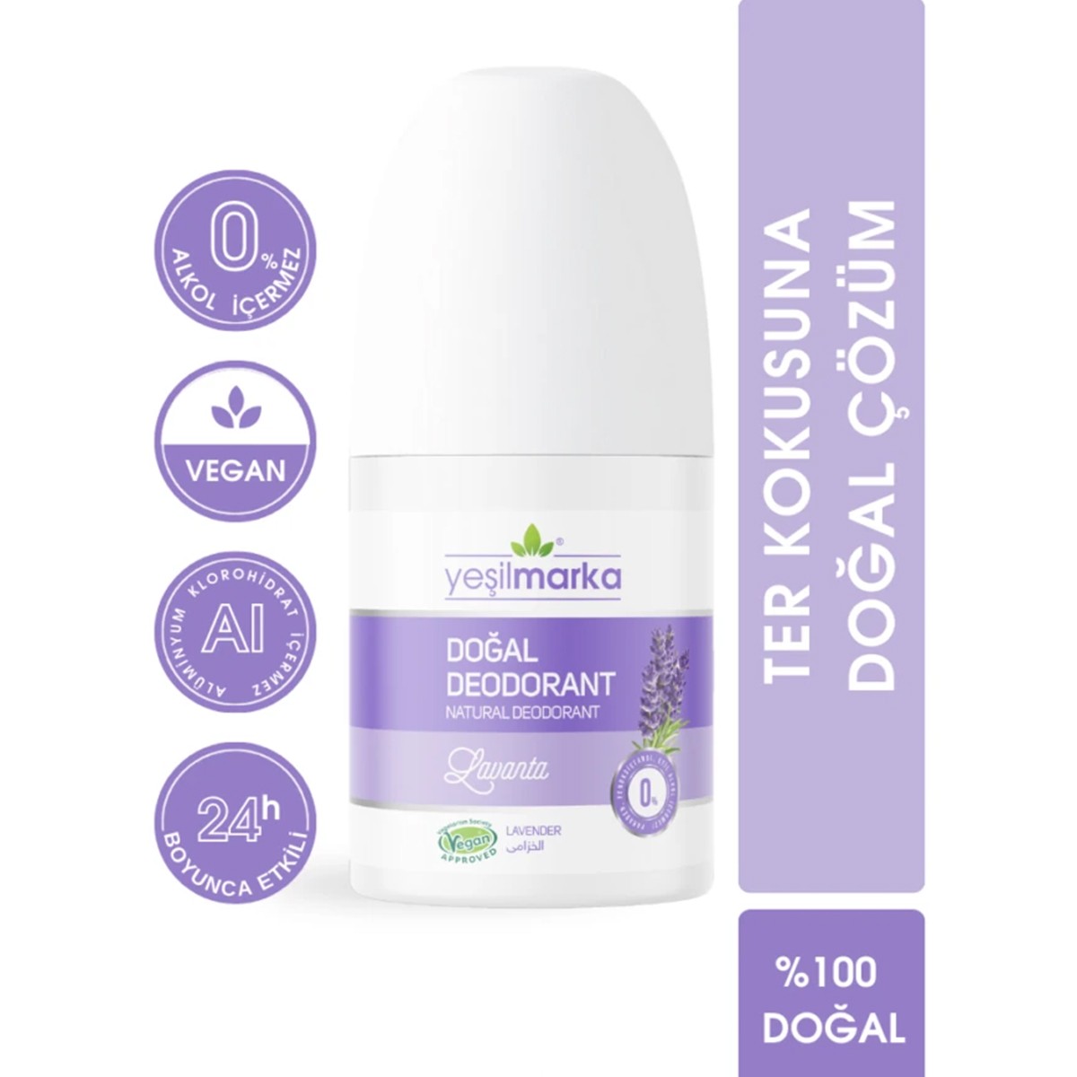 Doğal Deodorant Roll On Lavanta Kokulu 50 ml Yeşil Marka