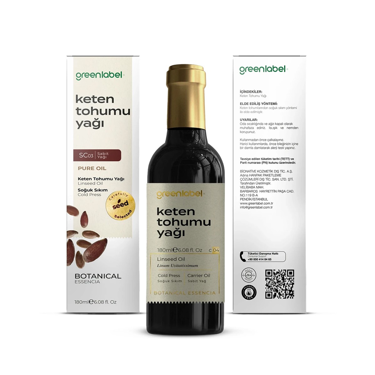 Keten Tohumu Yağı 180ml Greenlabel