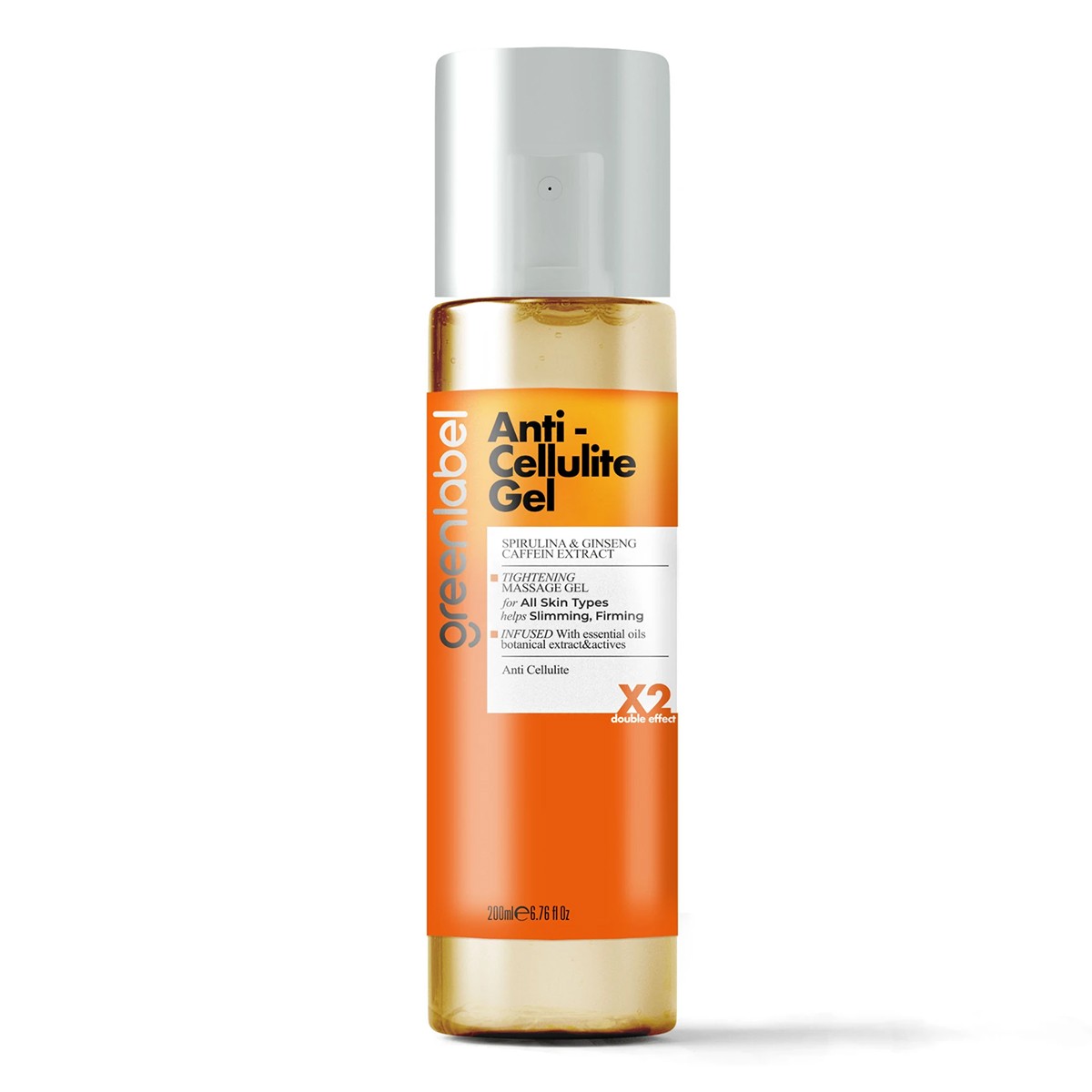 Anti - Cellulite Gel - Spirulina ve Kafein Ekstraktlı Sıkılaştırıcı ve İnceltici Vücut Jeli 200ml Greenlabel