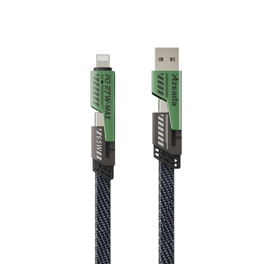 4'lü 2in2 1.5mt Data ve Şarj Kablosu Kablosu Azeada Type-C Lightning Bir Arada