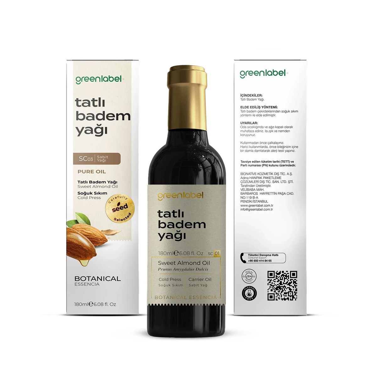 Tatlı Badem Yağı 180ml Greenlabel