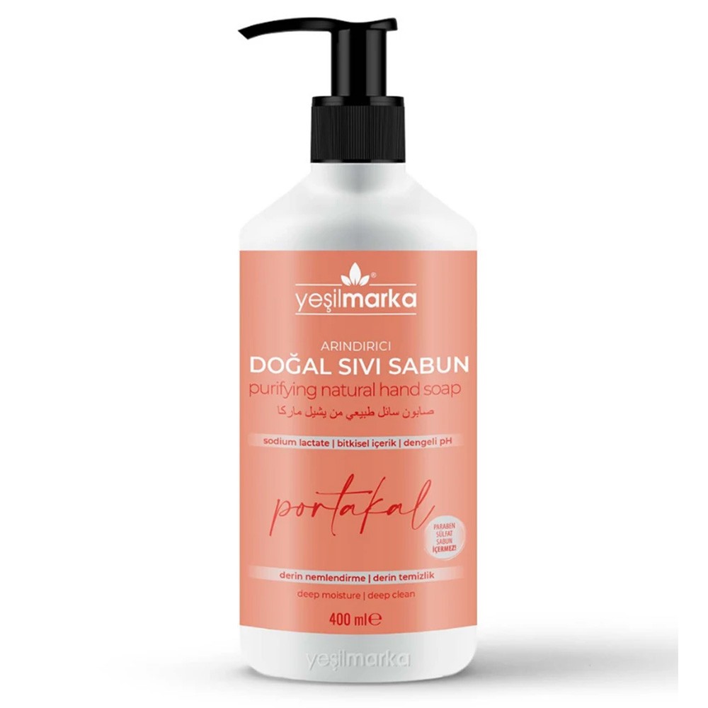 Doğal Sıvı Sabun Portakal 400ml Yeşil Marka