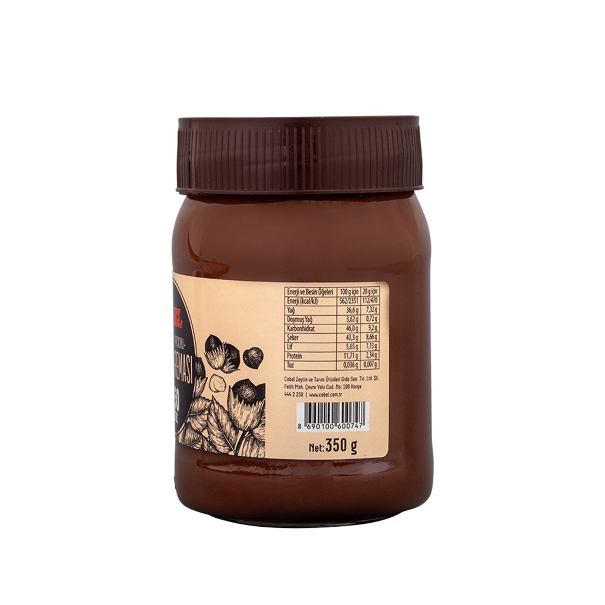 Fındık Parçacıklı Kakaolu Fındık Kreması 350 gr Cebel