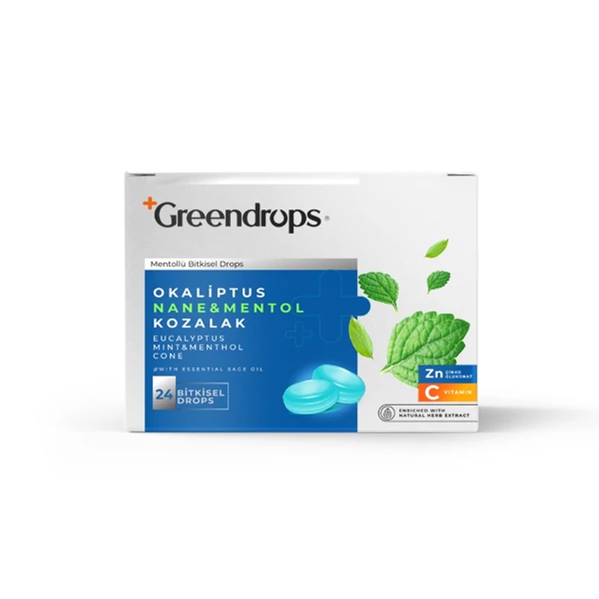 Okaliptus, Nane Mentol ve Kozalak Bitkisel Drops Boğaz Pastili 24 Adet