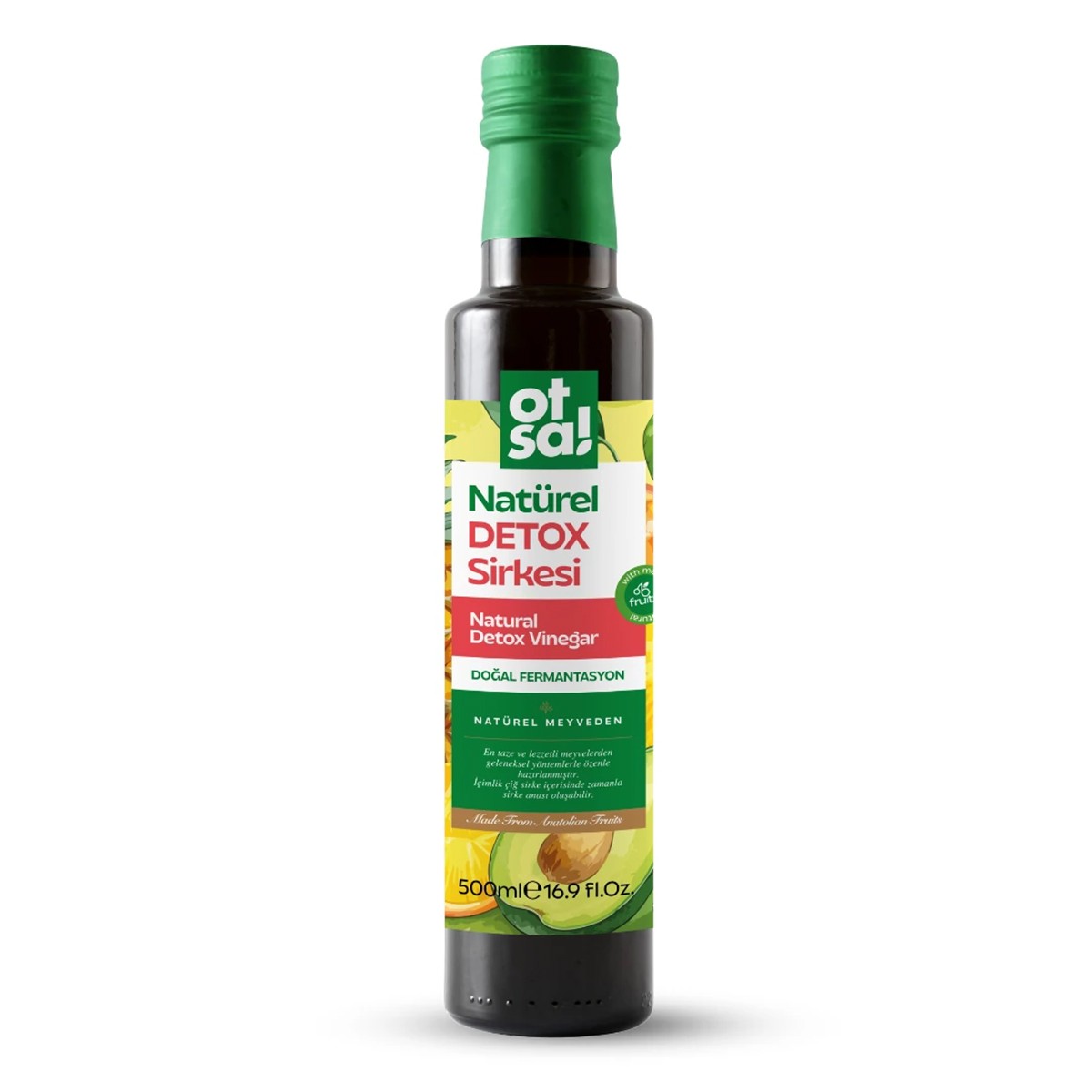 Ödem Atıcı ve Yağ Yakımını Destekleyici Elma Ve Ananas Sirkeli Doğal Detox Sirkesi 500ml Otsa