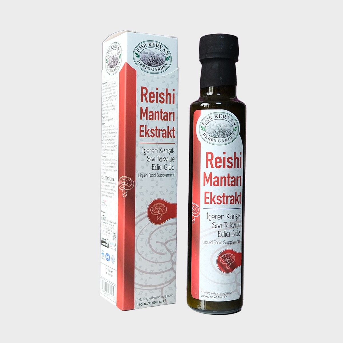 Reishi Mantarı Ekstraktı İçeren Karışık Sıvı Takviye Edici Gıda 250 ml