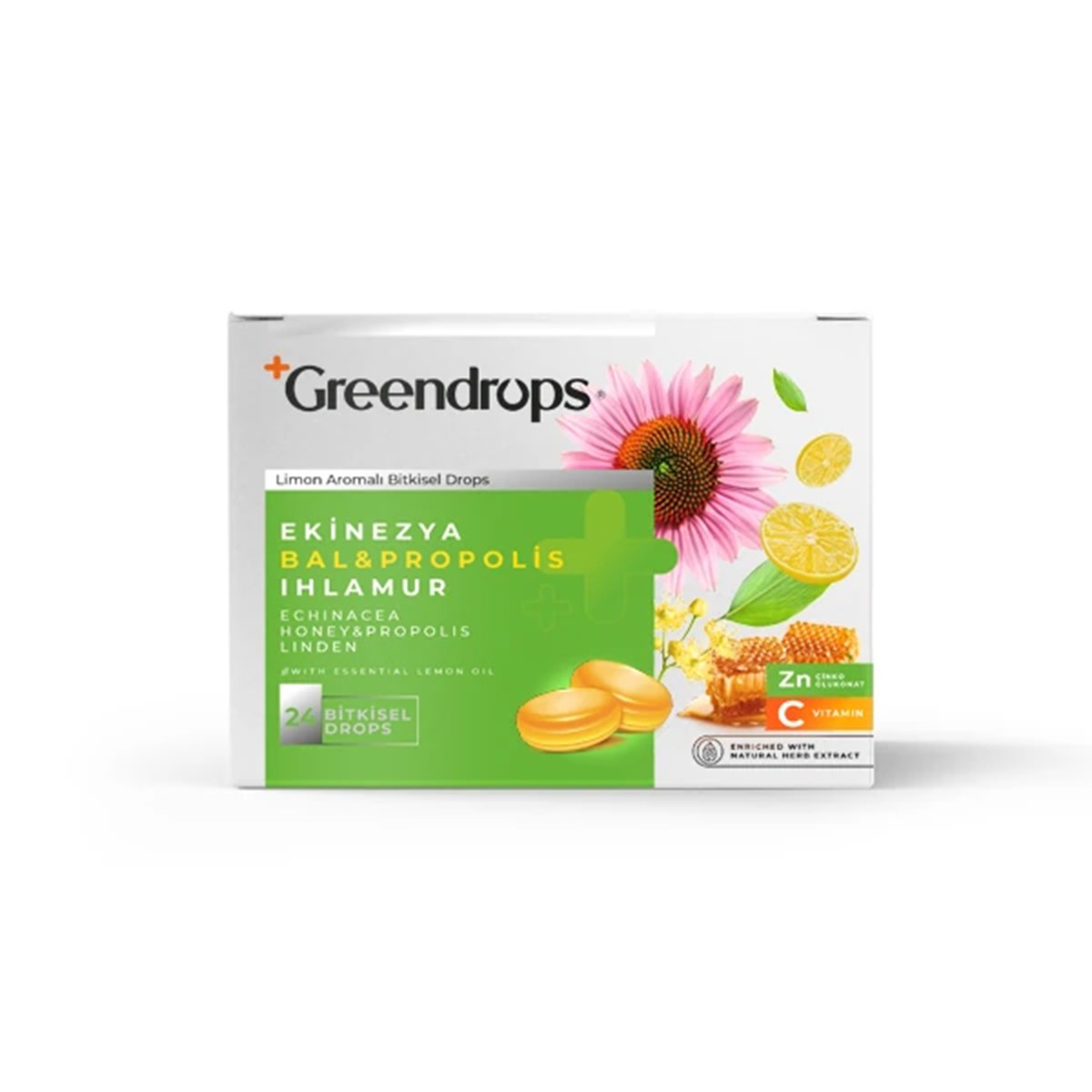 Ekinezya, Bal - Propolis, Ihlamur Bitkisel Drops Boğaz Pastili 24 Adet