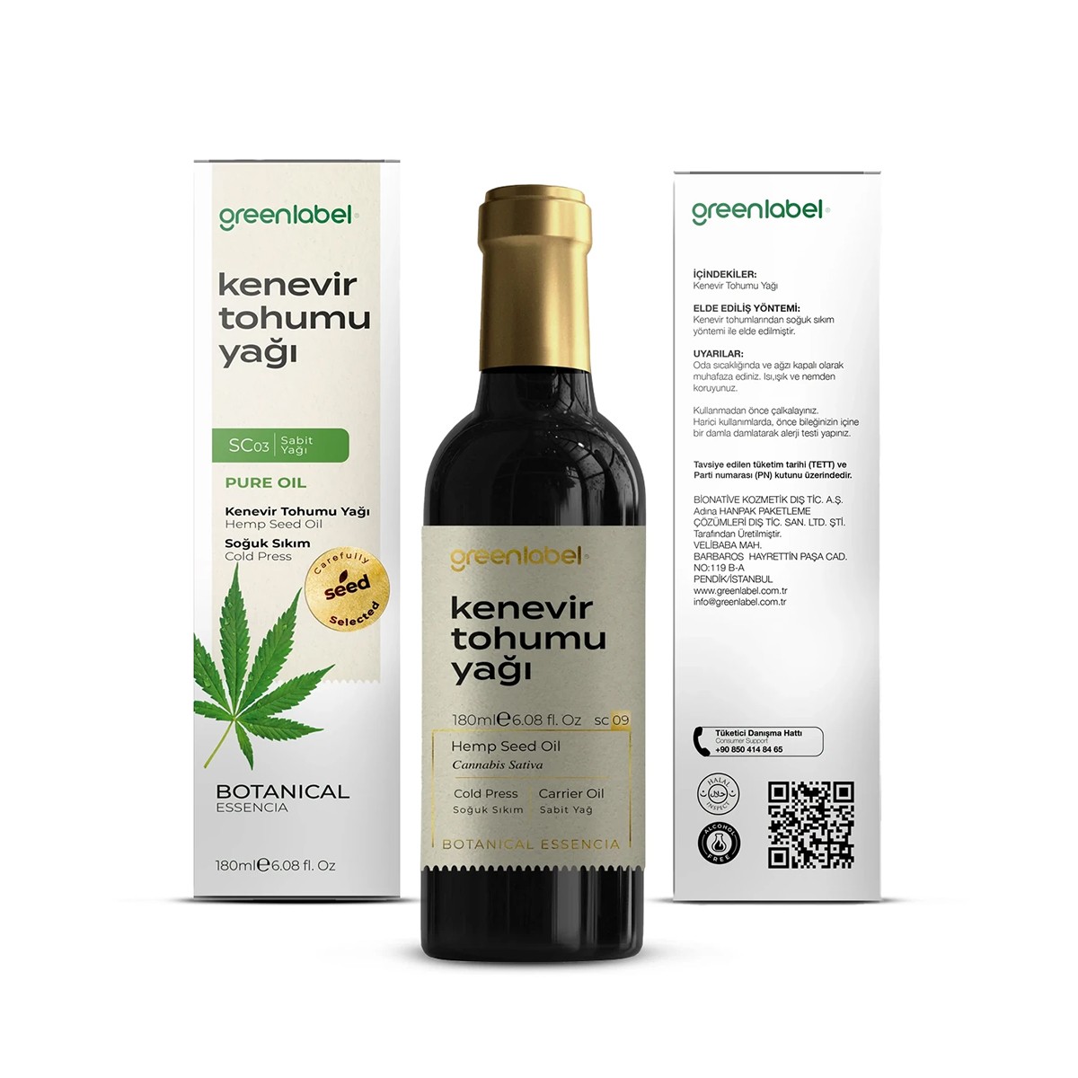 Kenevir Tohumu Yağı 180ml Greenlabel