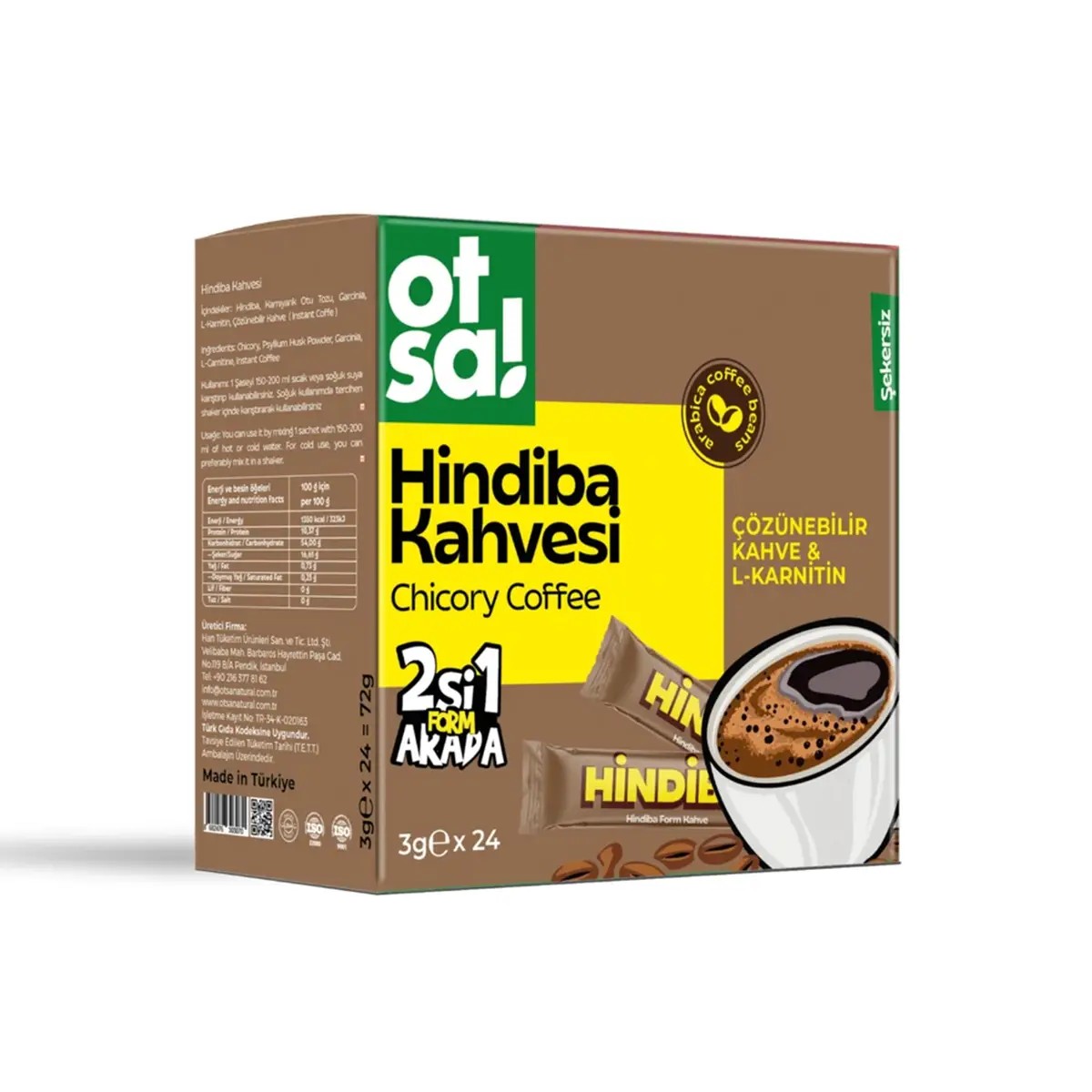 Hindiba Form Kahvesi Şeker İlavesiz 3gr*24 Saşe