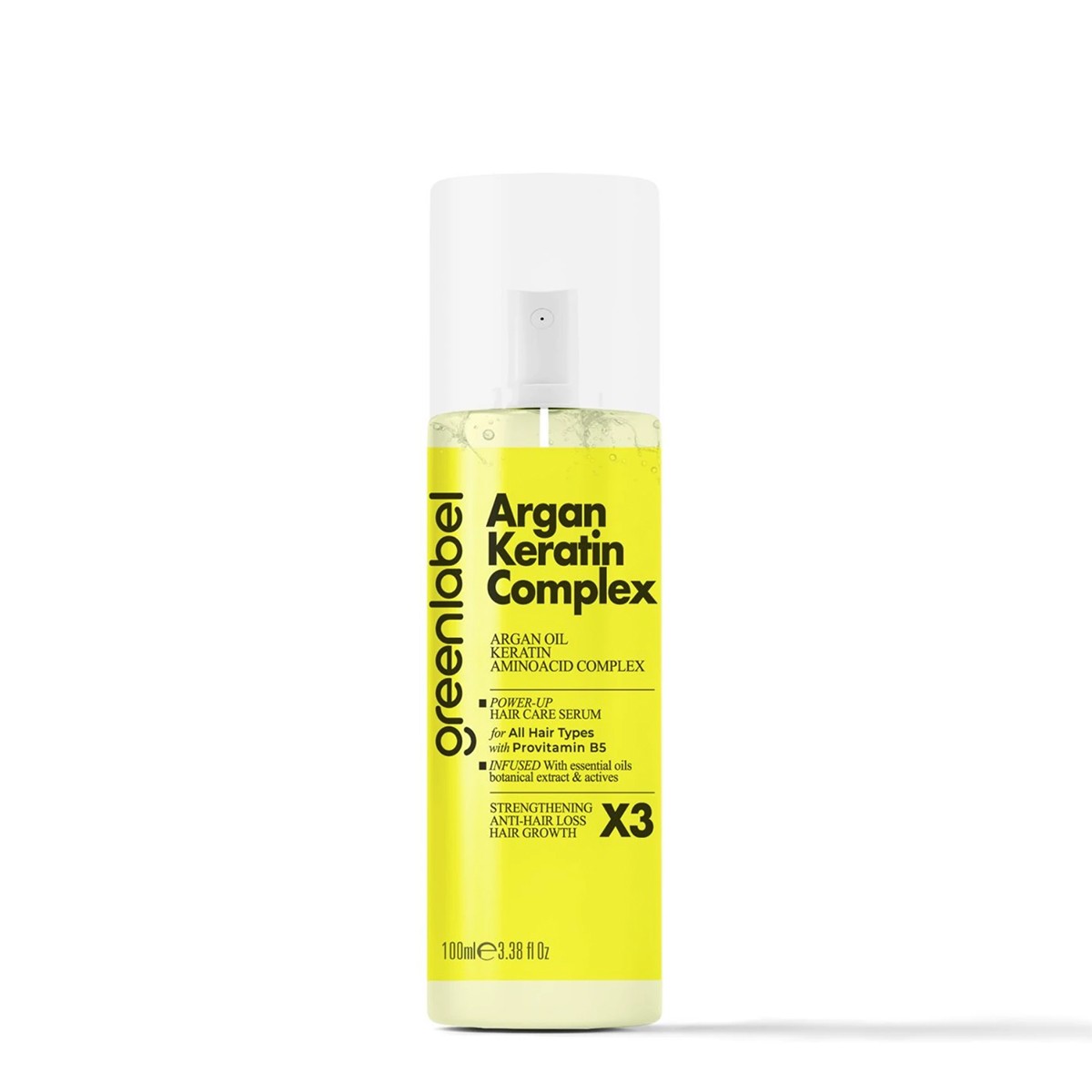 Argan Yağı, Keratin ve Amino Asitler İçeren Yoğun Bakım Kompleksi 100ml Greenlabel
