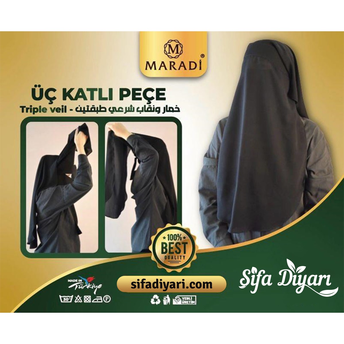 Üç Katlı Peçe