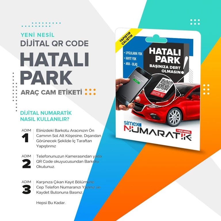 Simex Numaratik Araç Cam Etiketi Numaratör