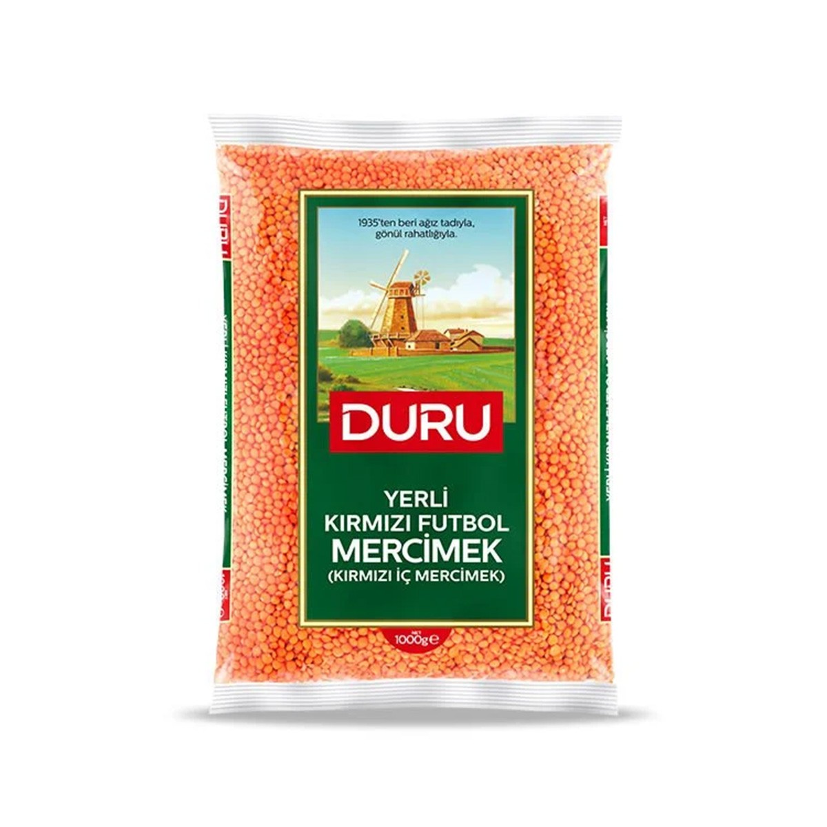 Duru Yerli Kırmızı Futbol Mercimek 1kg