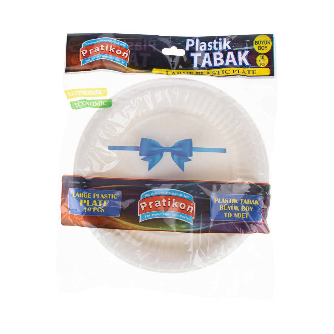 Plastik Tabak Büyük 10 Adet Pratikon