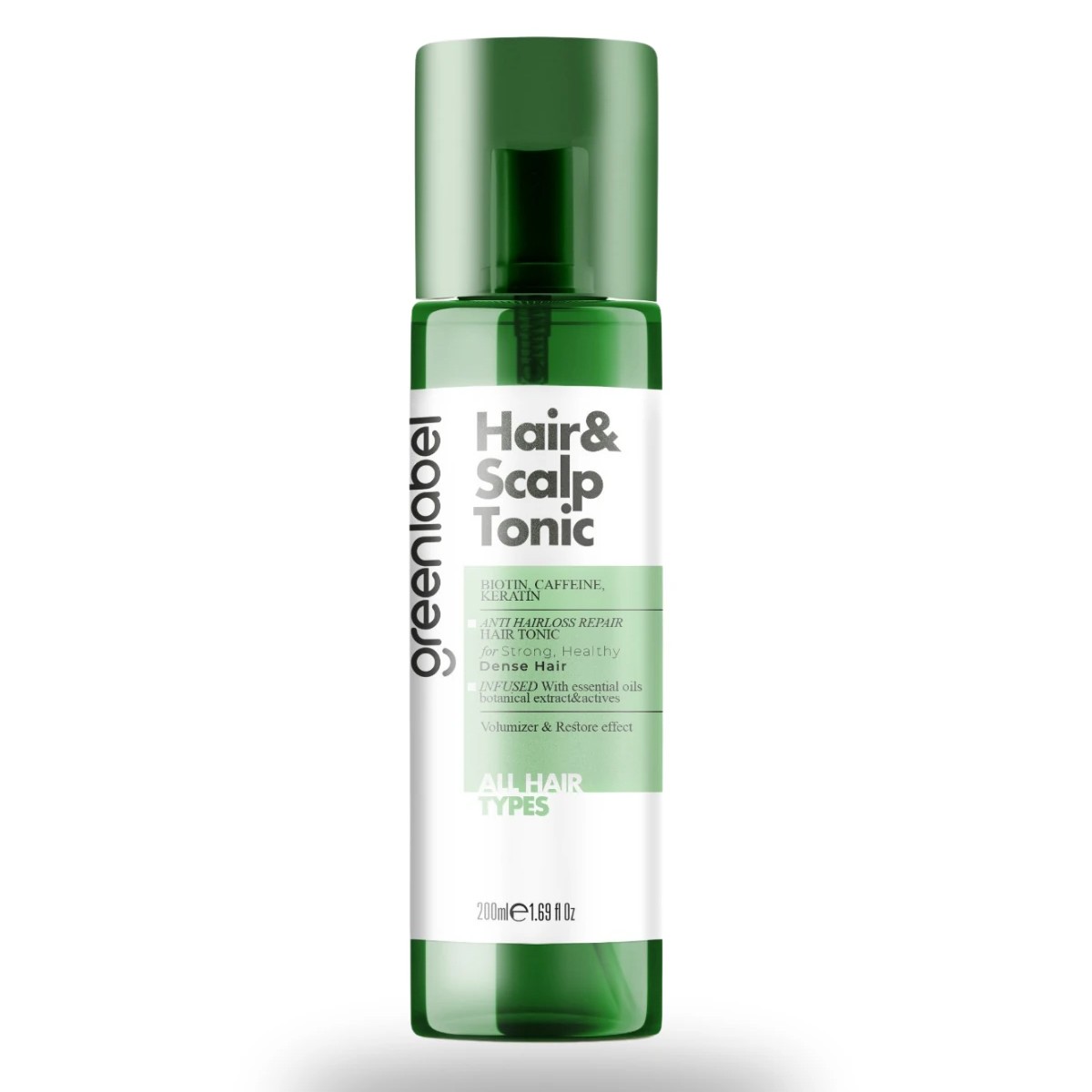 Biberiye Sulu Biotin, Caffeine ve Keratin içeren Saç ve Saç Derisi Güçlendirici ve Dökülme Karşıtı Hair & Scalp Tonic 200ml Greenlabel