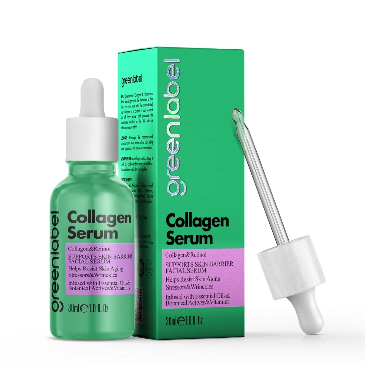 Kırışıklık Karşıtı Anti Aging Kolajen Retinol Cilt Serumu 30ml Greenlabel