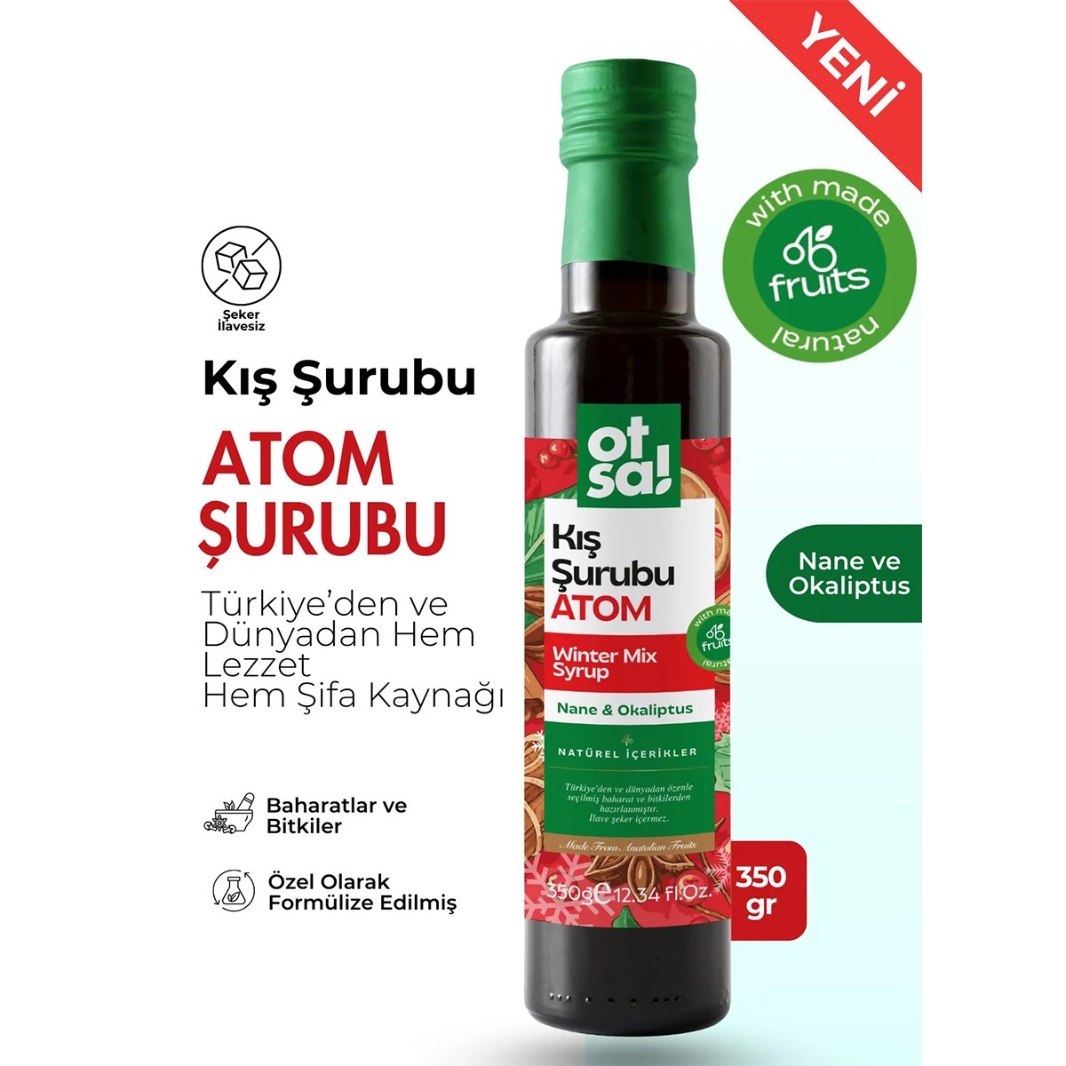 Atom Kış Şurubu Doğal Karışım 350gr Otsa