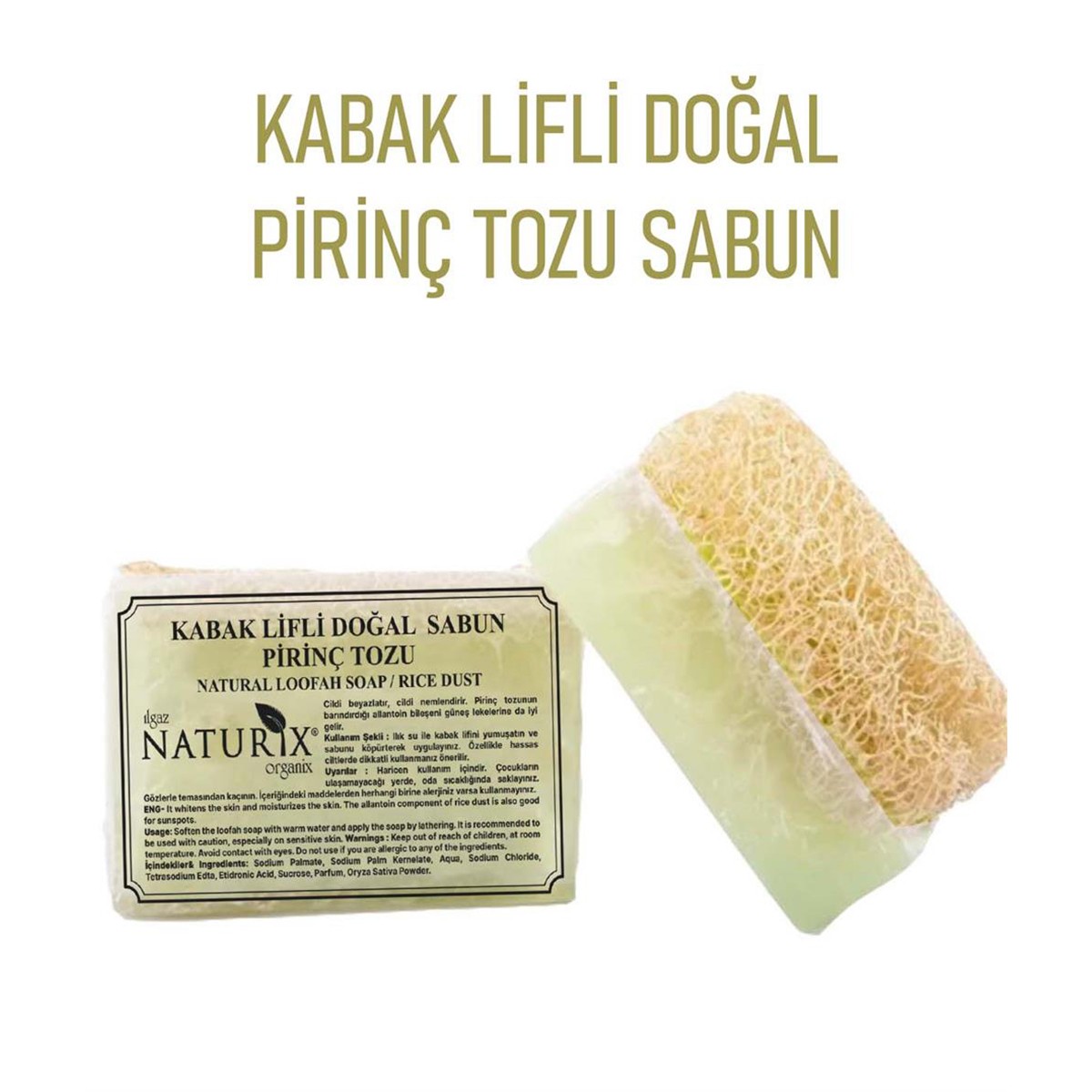 Doğal Pirinç Tozu Kabak Lifli Sabun